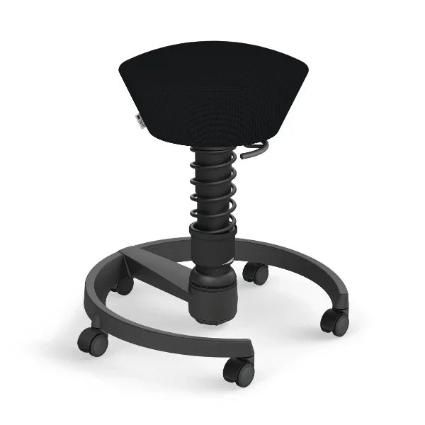 Aeris Swopper Ergonomic Office Stool with Castors in black