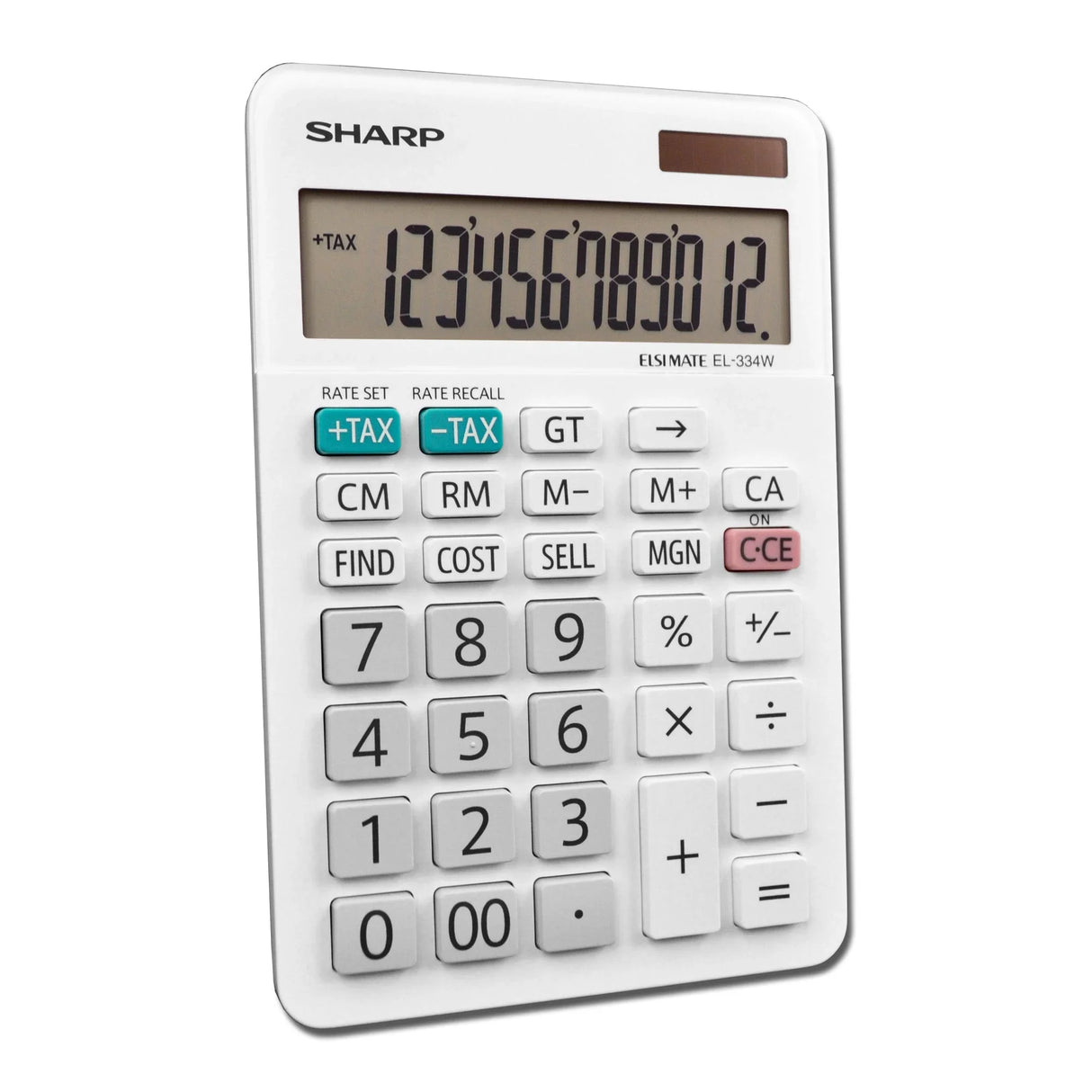 12-digit professional desktop calculator with large display and tax function buttons