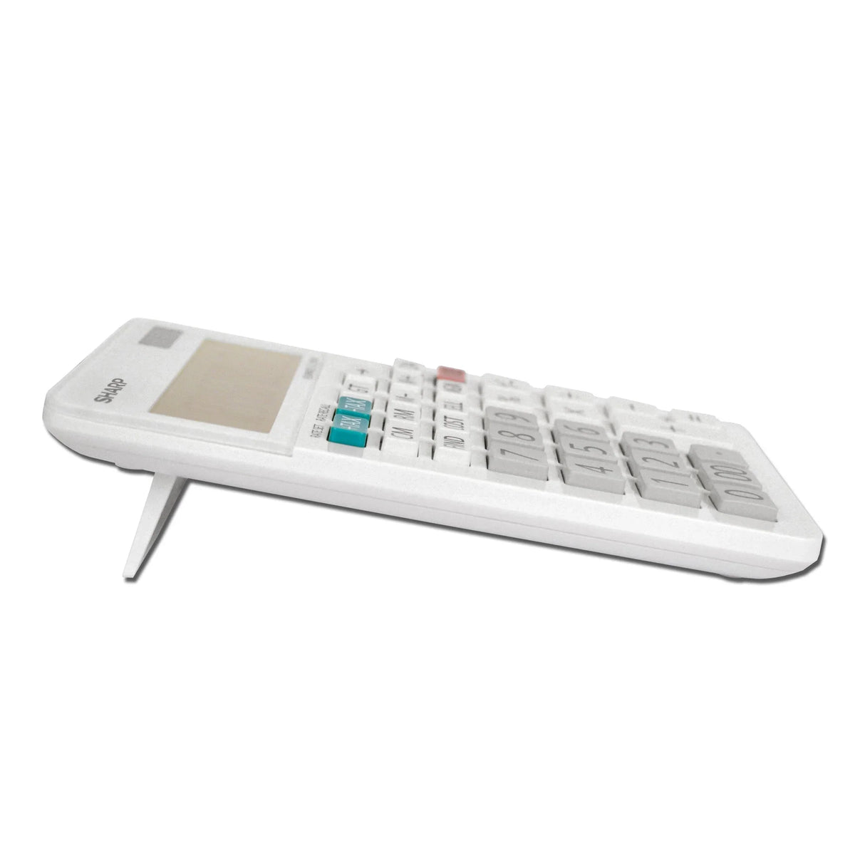 12-digit desktop calculator with angled display and large, easy-to-read buttons