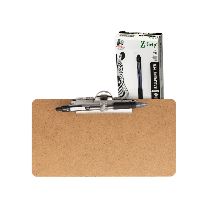 12-Pack 5-inch x 9-inch Memo Clipboard with Low Profile Metal Side Clip & Zebra Pen