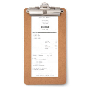 12-Pack 5-inch x 9-inch Receipt Clipboards with Low Profile Top Metal Clip & Pen Holder