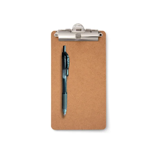 12-Pack 5-inch x 9-inch Receipt Clipboards with Low Profile Top Clip & Zebra Pen