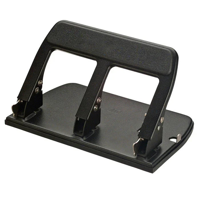 Black two-hole punch for office or school paper organization