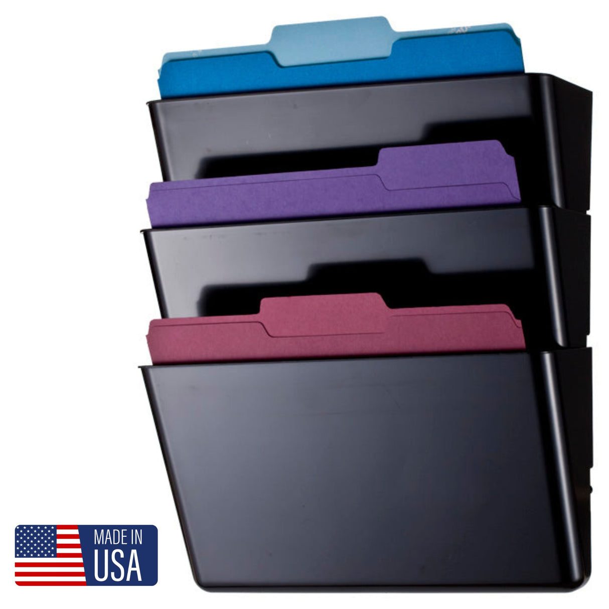 3-Pack Officemate® Letter Wall File - Black