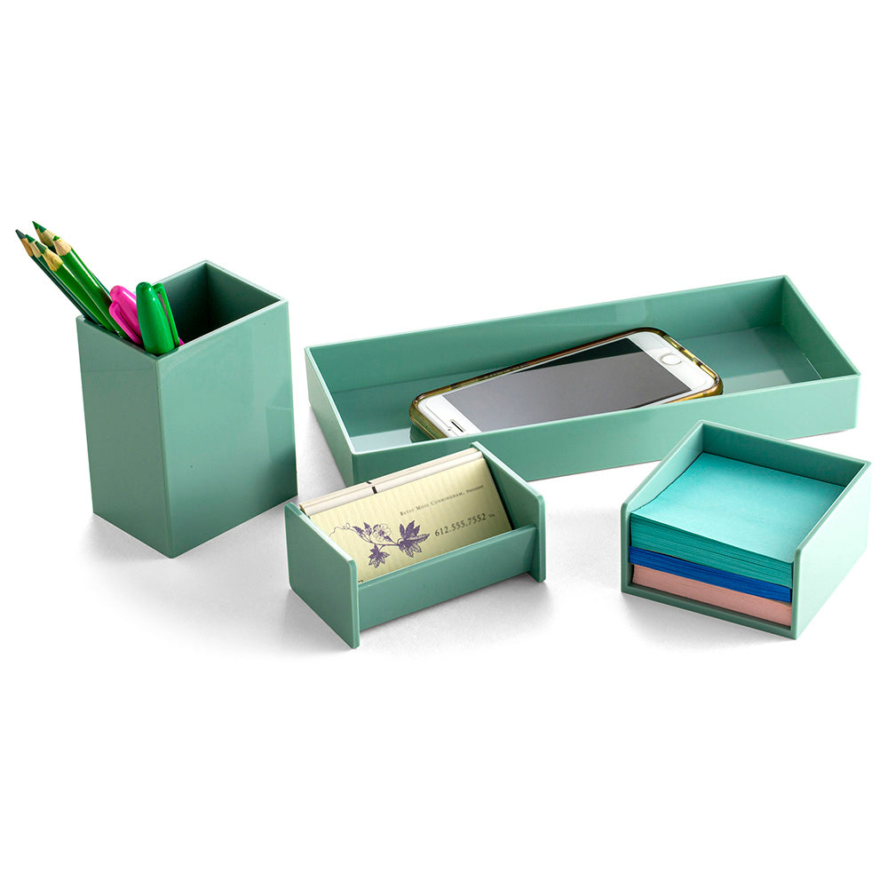 4-Piece Desk Organizer Set - Teal