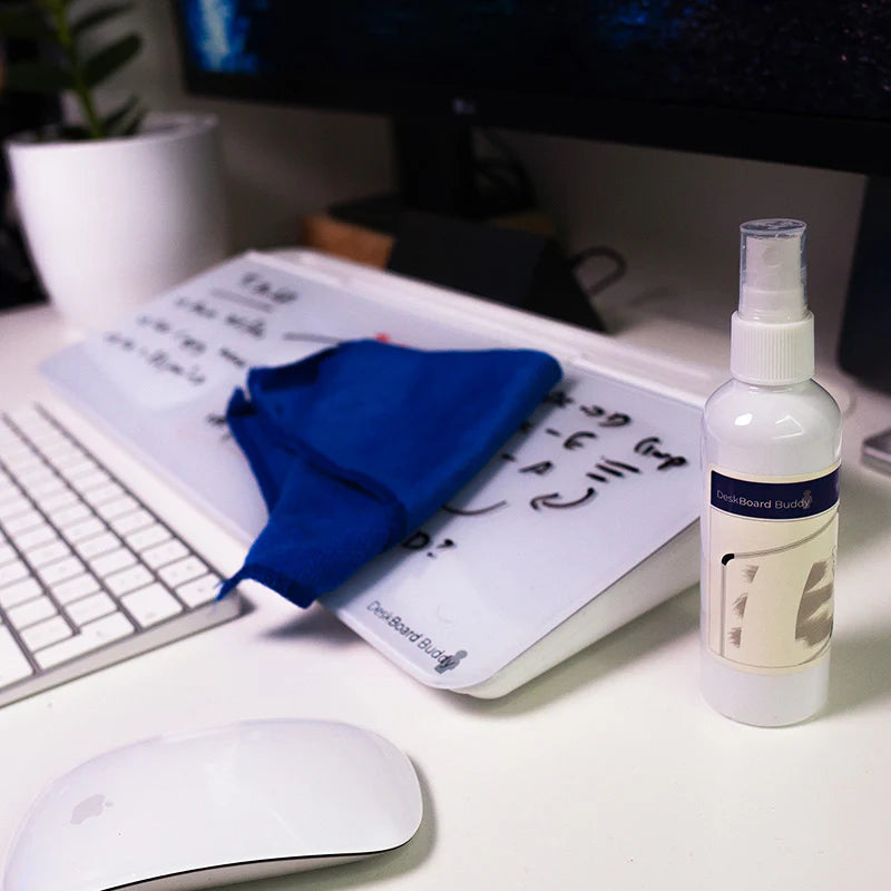 Glass Whiteboard Cleaning Kit for DeskBoard Buddy – Streak-Free Cleaner + Microfiber Cloth