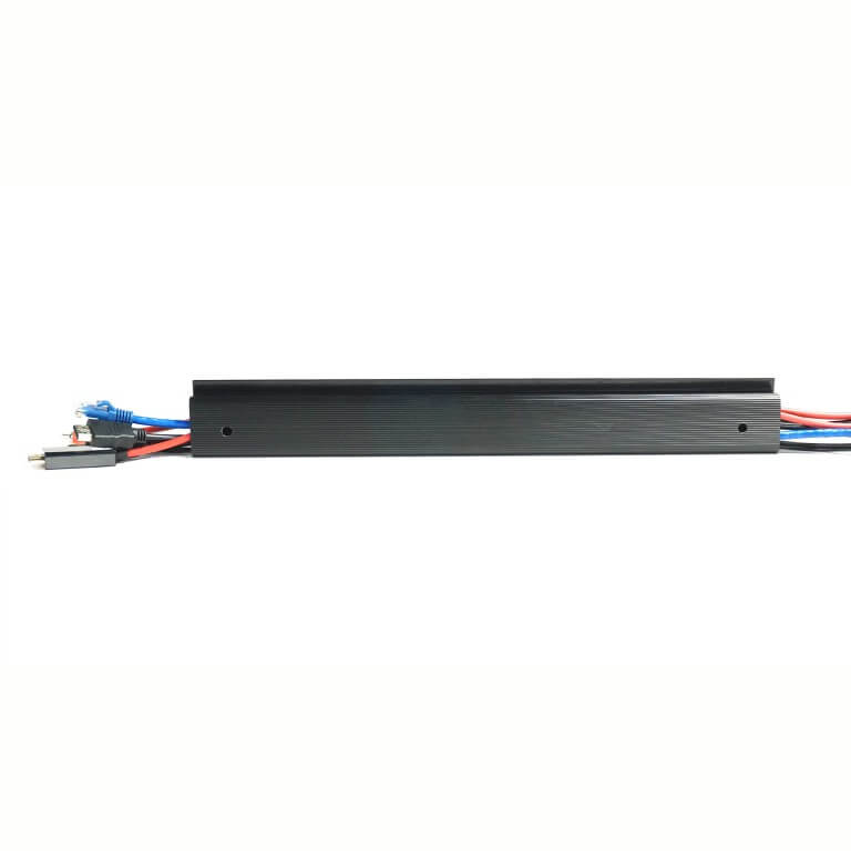 Electronic component with wires on a white background
