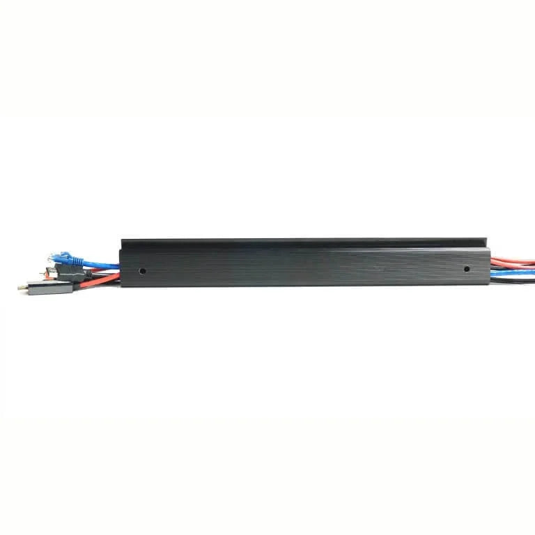 Officemate MagnetPlus Magnetic Cable Raceway managing black, blue, and red cables