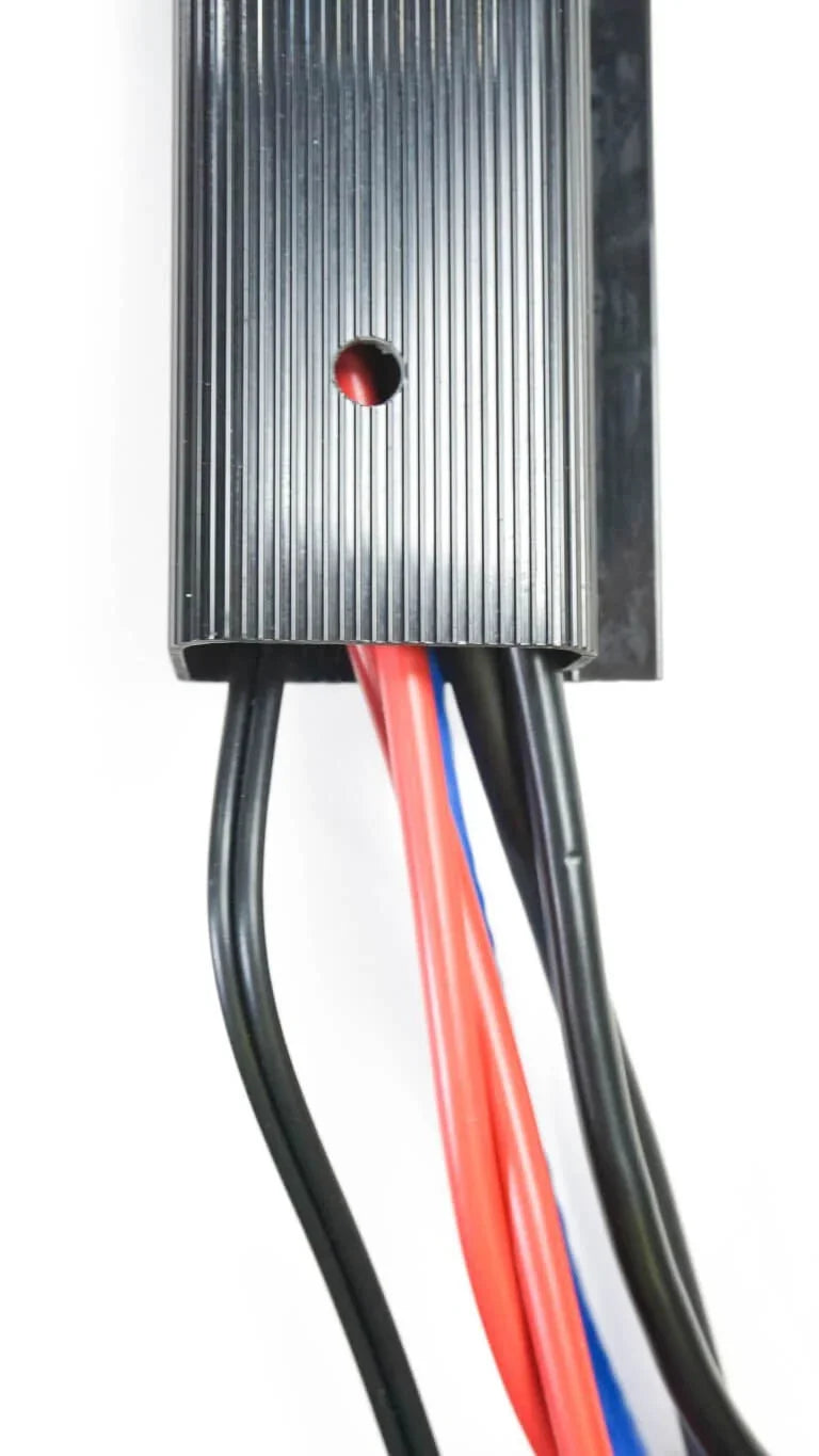 Officemate MagnetPlus Magnetic Cable Raceway organizing black, red, and blue cables