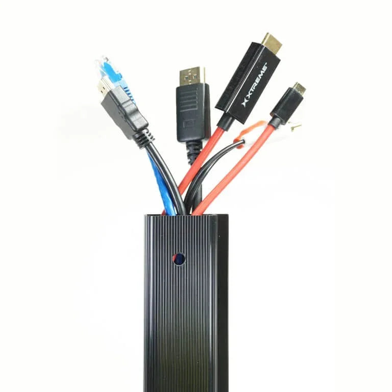 Officemate MagnetPlus Magnetic Cable Raceway organizing various computer and AV cables