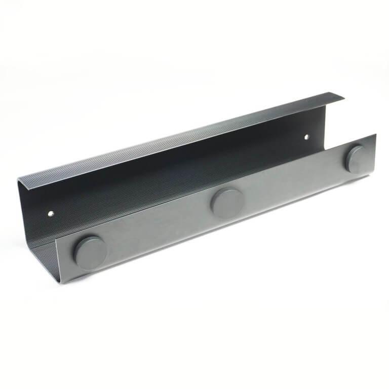 Officemate® MagnetPlus Magnetic Cable Tray in black for desk cable management