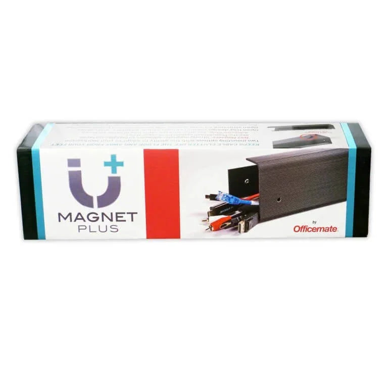 Officemate MagnetPlus Magnetic Cable Tray packaging with product illustration