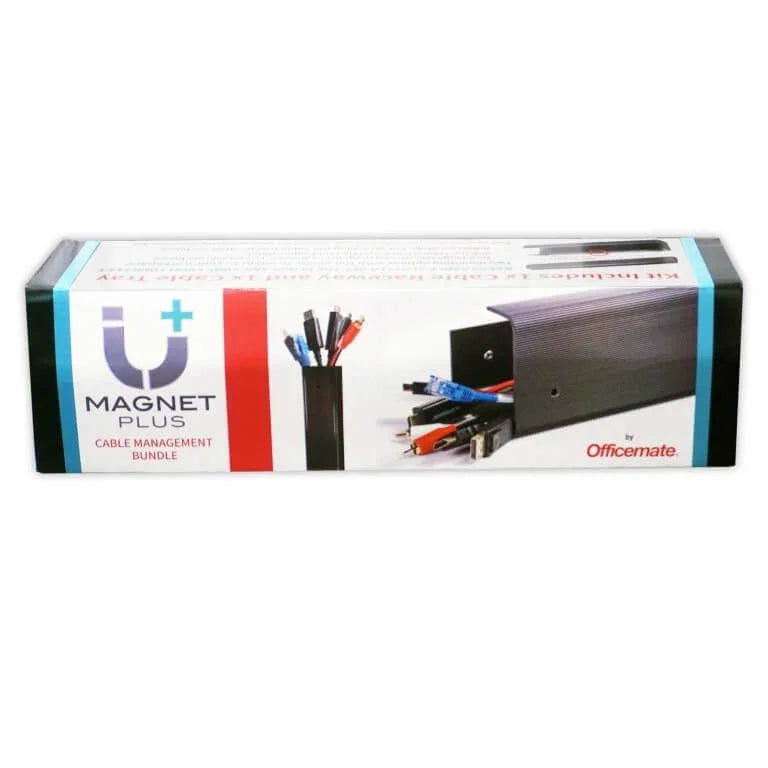 Officemate Magnetic Cable Management Bundle packaging showing cable organizers.
