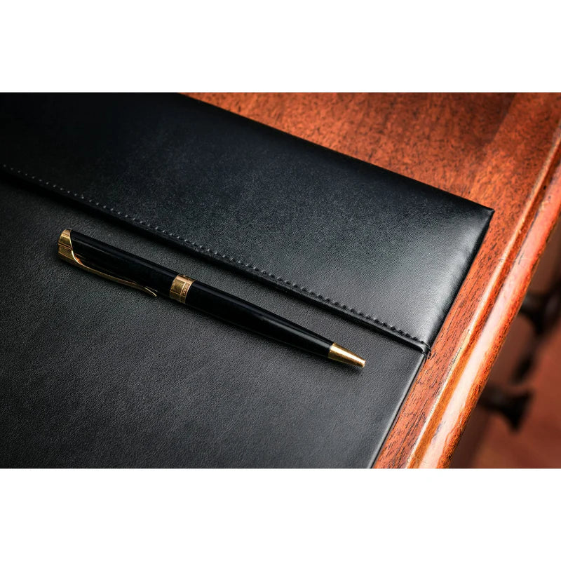 Dacasso Black Bonded Leather 30" x 18" Desk Pad