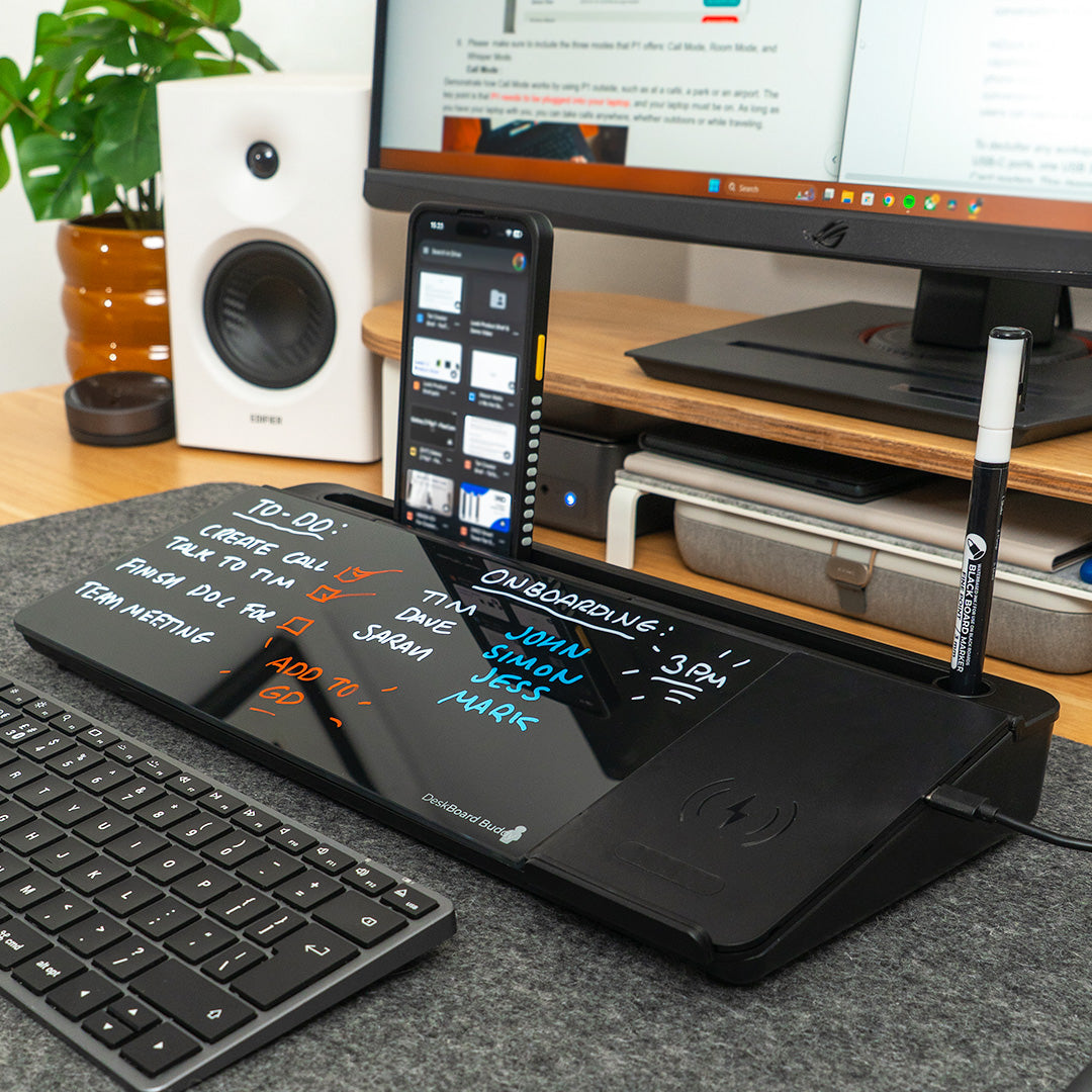 DeskBoard Buddy – Desk Organizer with Calculator or Wireless Charger
