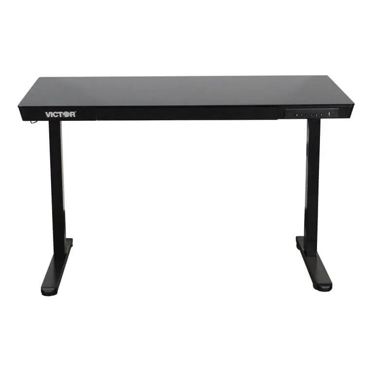 Victor® Electric Glass Topped Standing Desk in black
