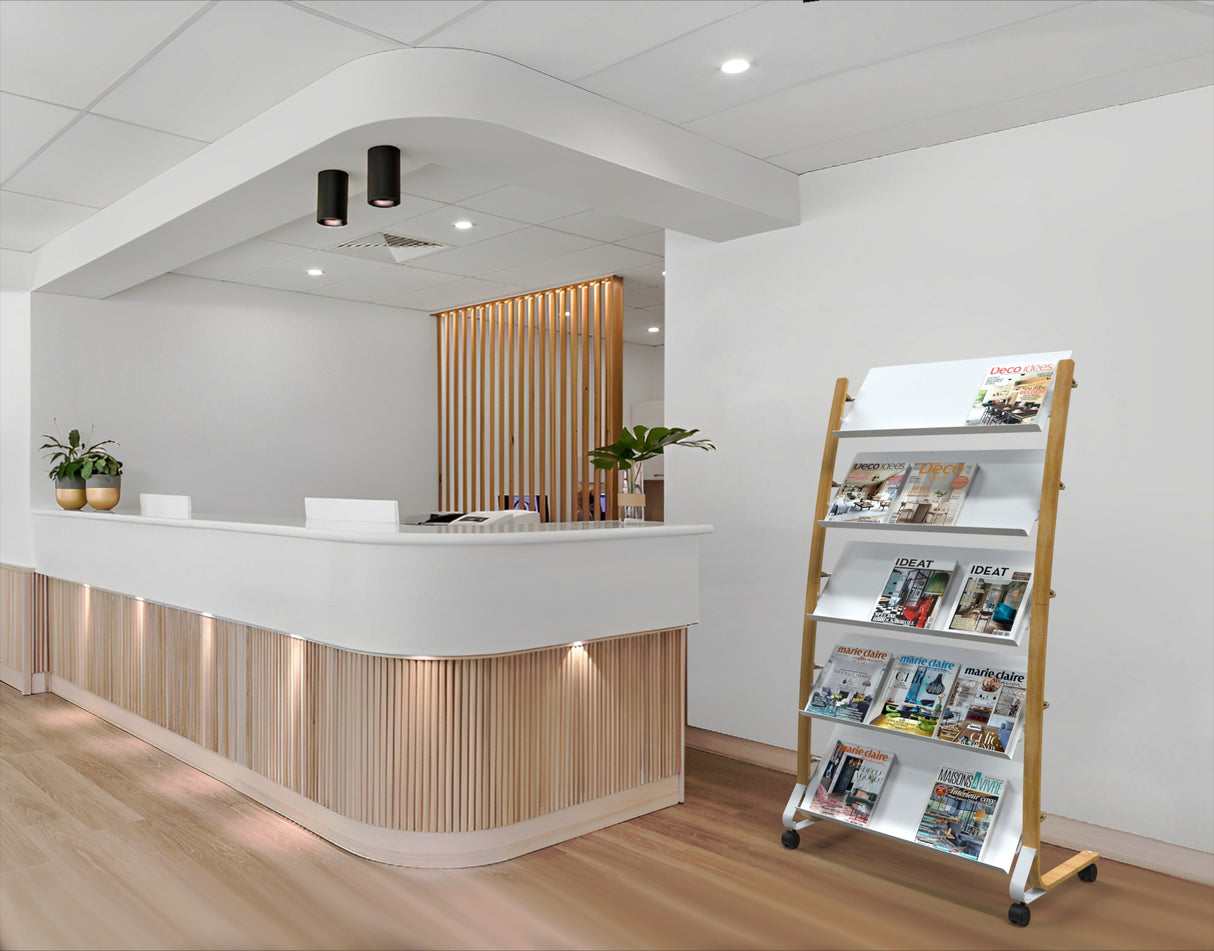 Alba Large Wooden Mobile Display with 5 Shelves