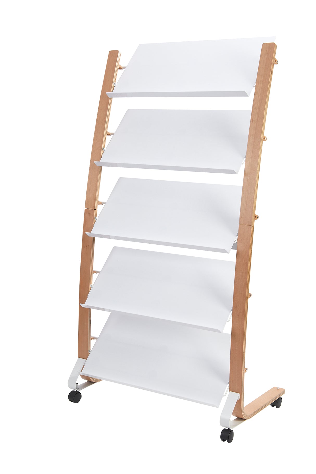 Alba Large Wooden Mobile Display with 5 Shelves