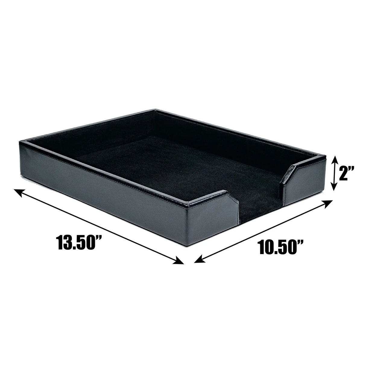 Dacasso Black Bonded Leather Letter Tray