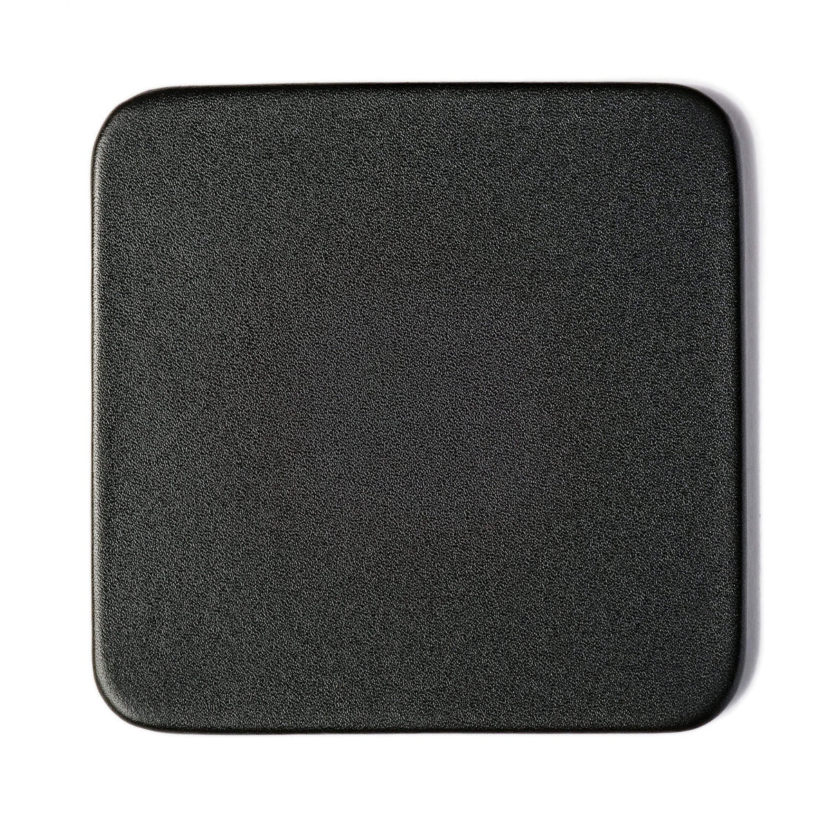 Dacasso Black Leather 4 Square Coaster Set w/ Holder
