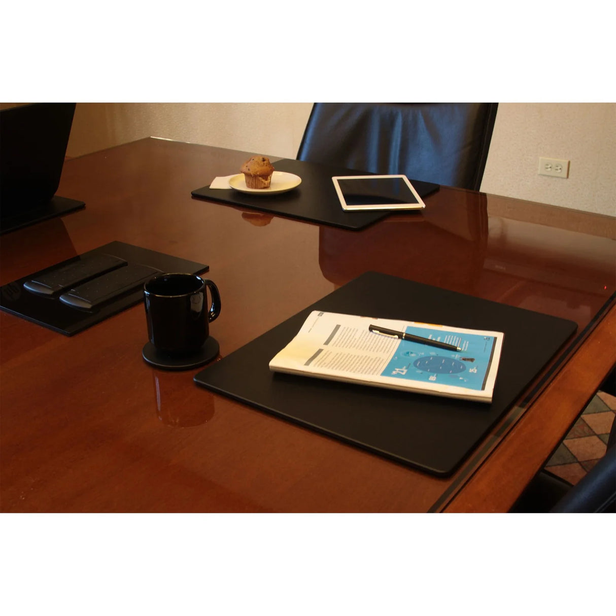 Dacasso Black Leatherette 17 x 14 Conference Table Pad