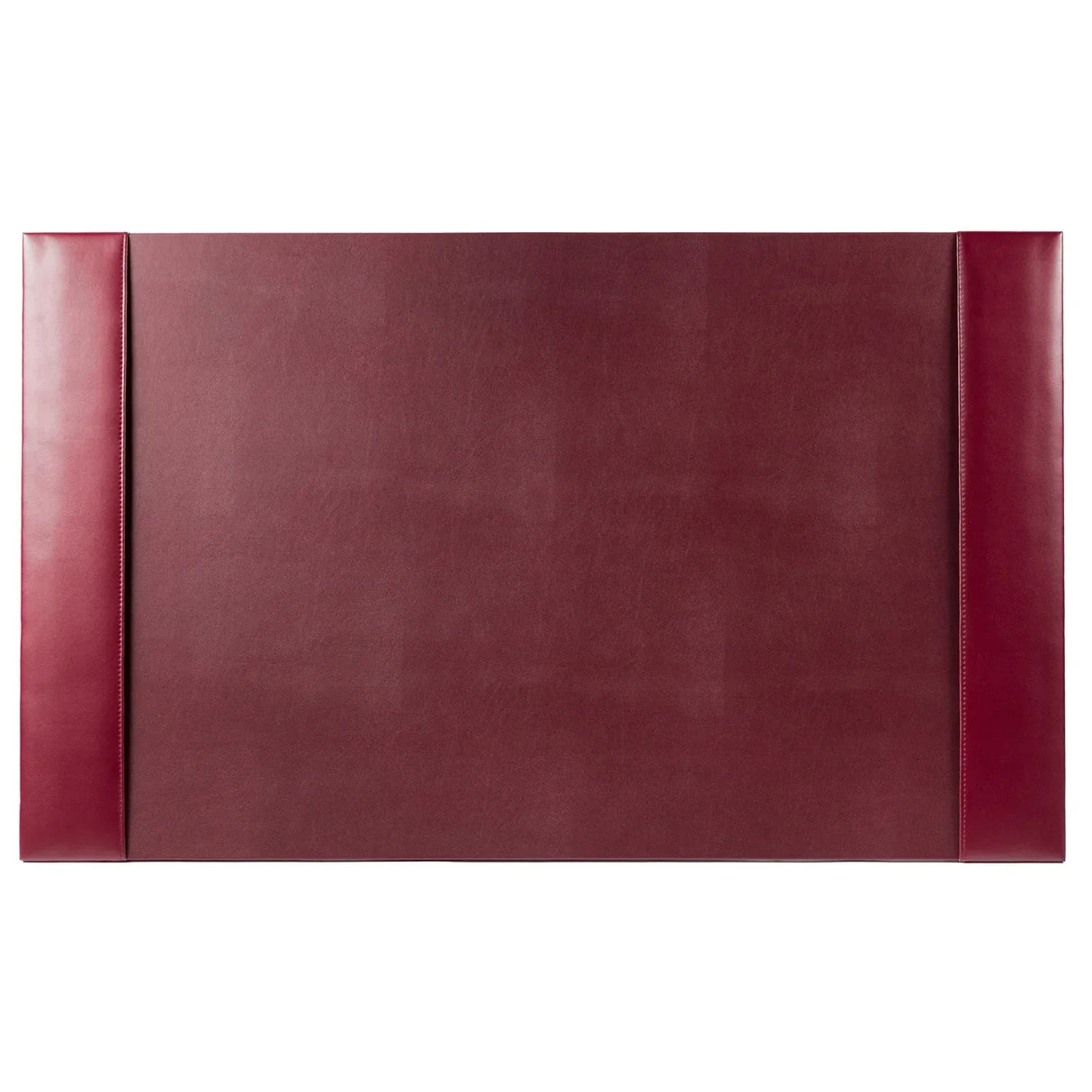 Burgundy bonded leather desk pad, rectangular, 30 x 18 inches, smooth office accessory