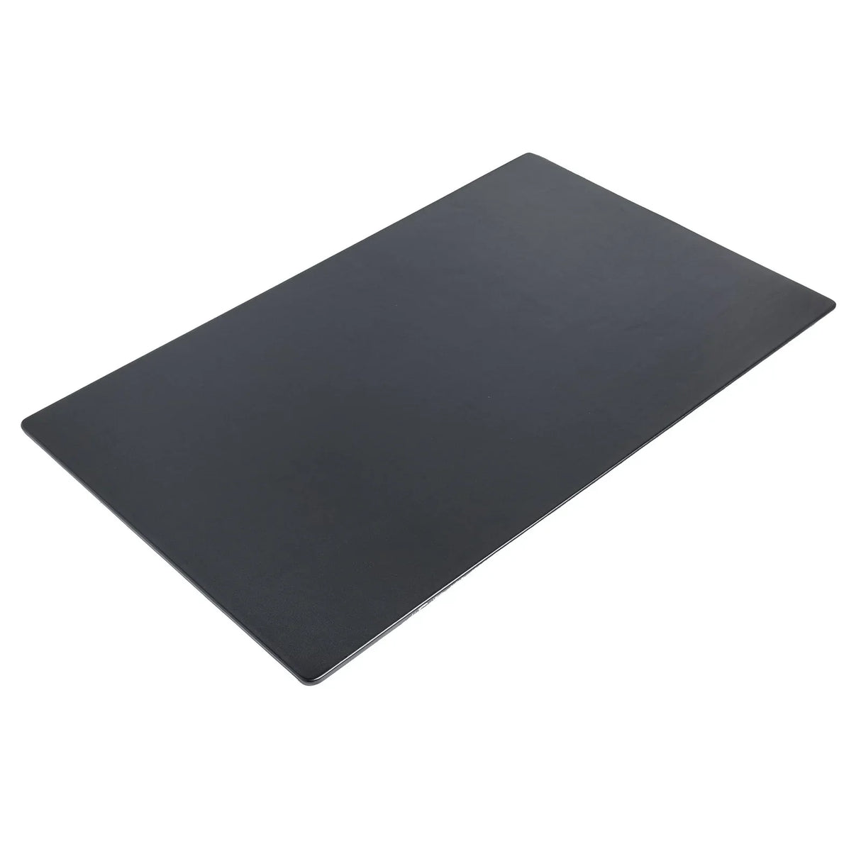 Large black leather desk mat on white background, ideal for office workspace organization.