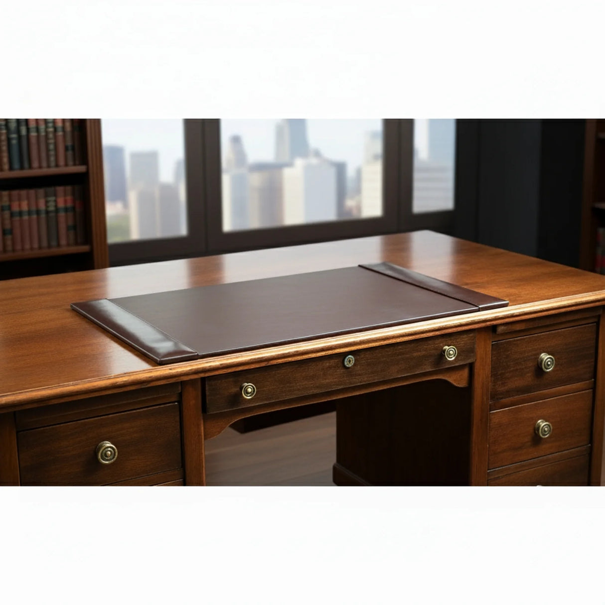 Dacasso Dark Brown Bonded Leather 30" x 18" Desk Pad