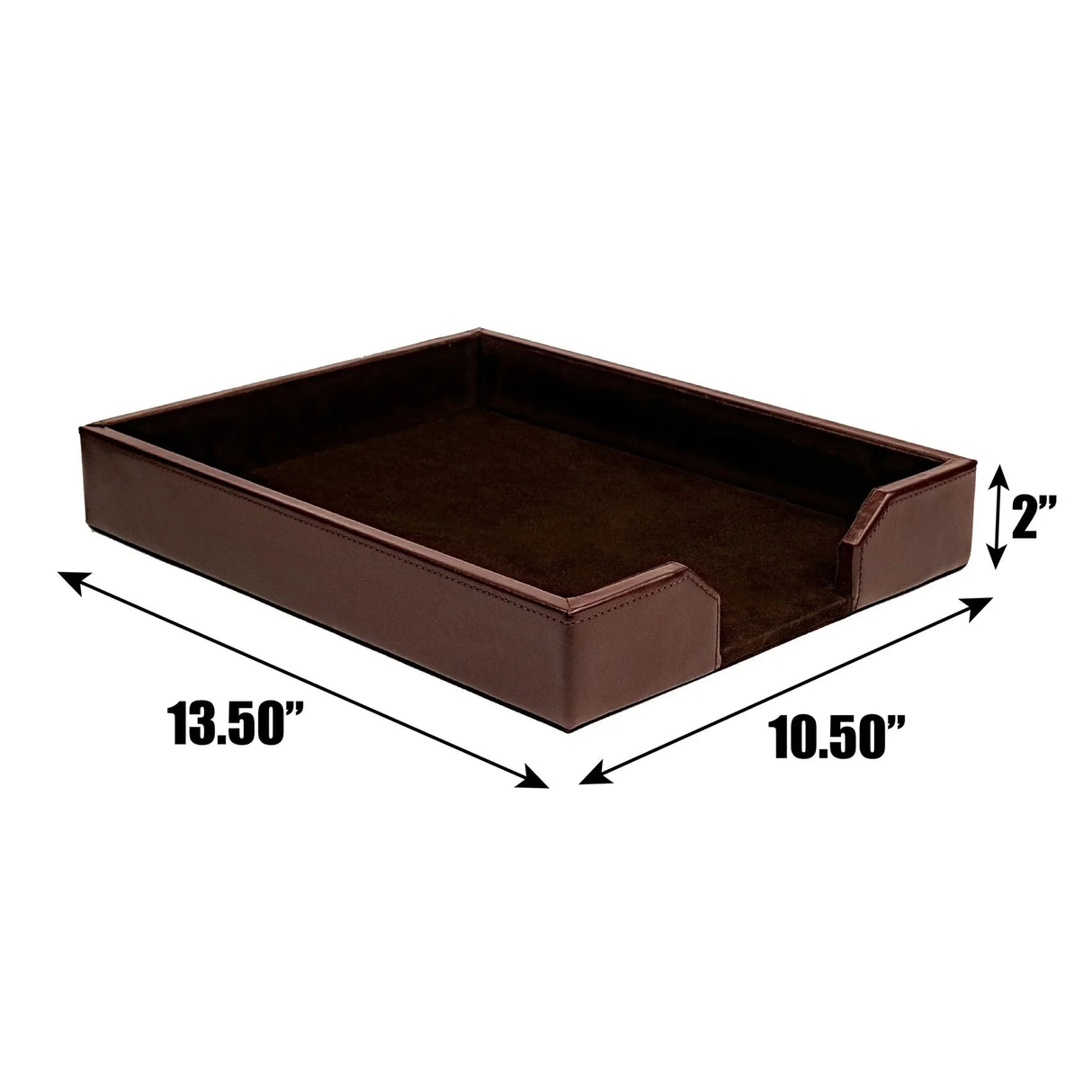 Dacasso Dark Brown Bonded Leather Letter Tray