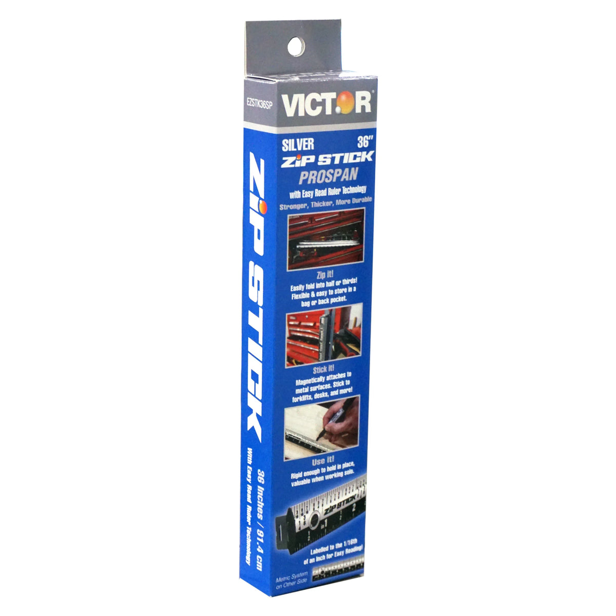 Victor® Zip Stick 36 inch ProSpan magnetic measuring tool in retail packaging.