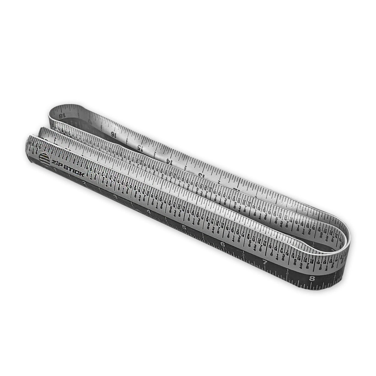 Victor® Zip Stick 36 inch ProSpan magnetic measuring tool folded in a zig-zag pattern.
