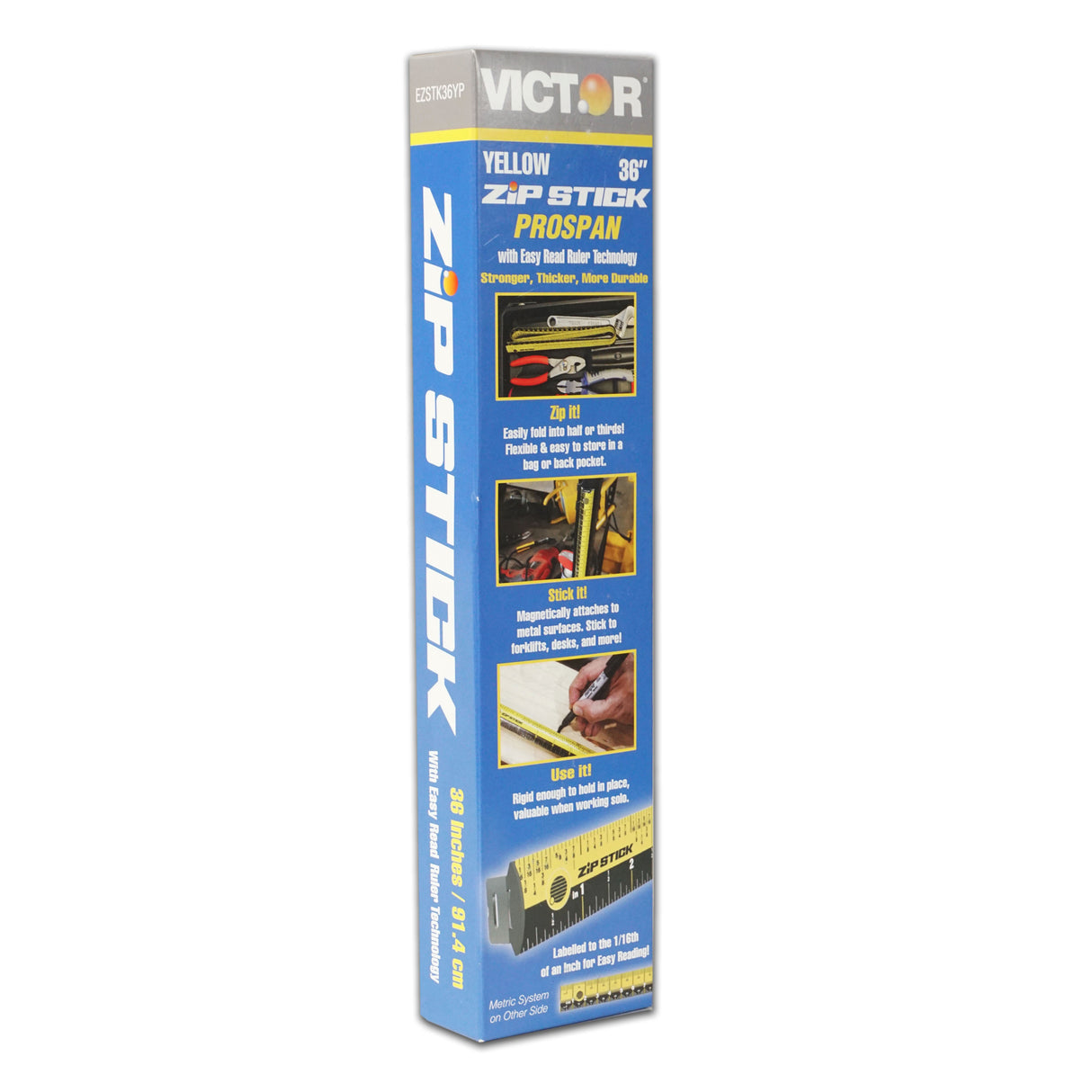 Retail packaging for the 36" Zip Stick ProSpan model