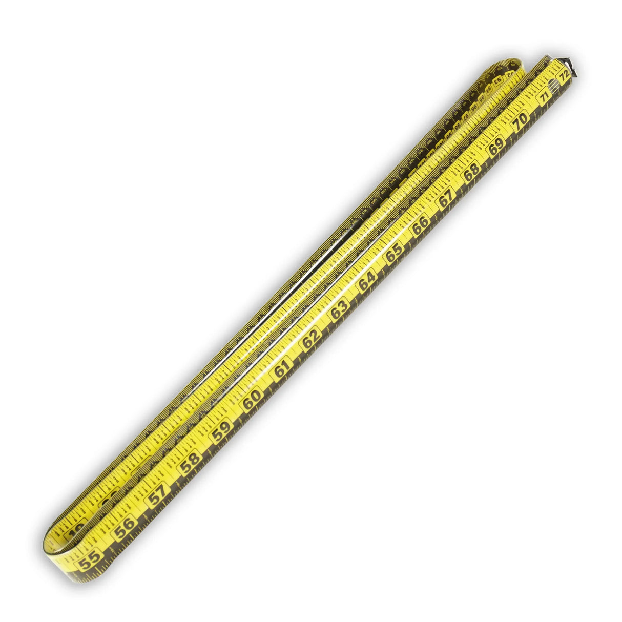 Yellow measuring tape with black markings for precise measurements