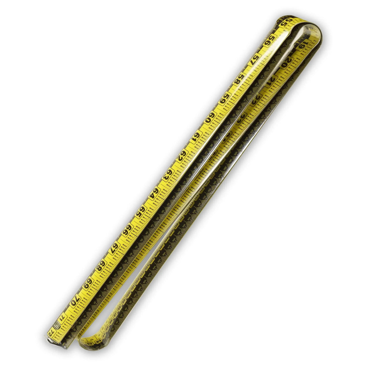 Yellow and black flexible measuring tape for office, school, or workspace use