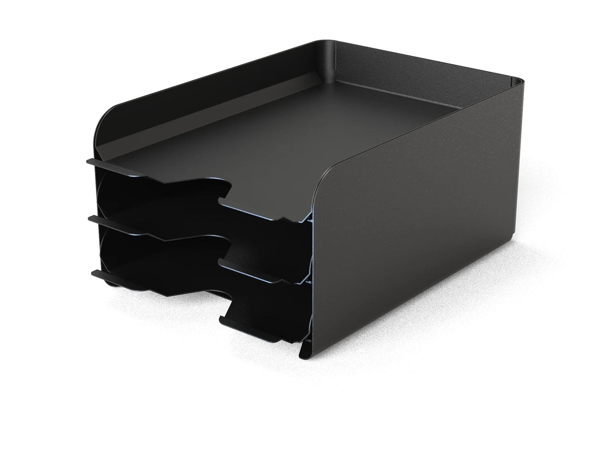Alba O'desk black metal storage module with three pull-out drawers