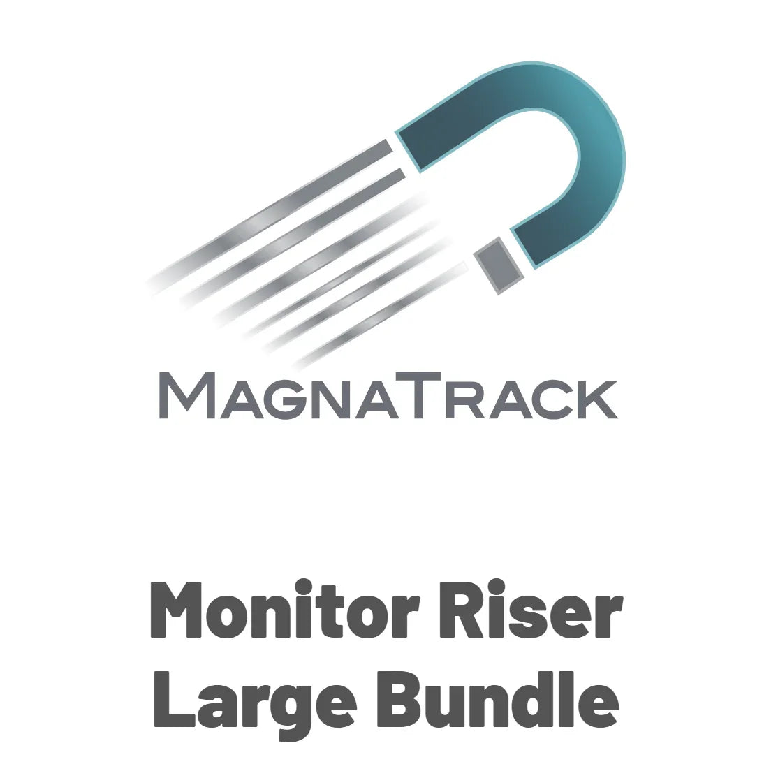 MagnaTrack logo above text reading Monitor Riser Large Bundle workspace accessory