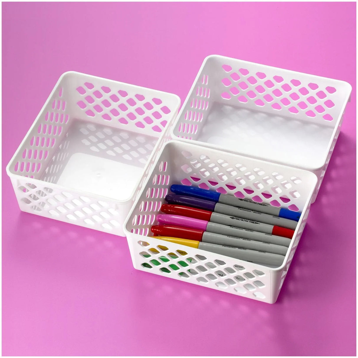 Achieva® Supply Basket - 3-Pack, Medium, White