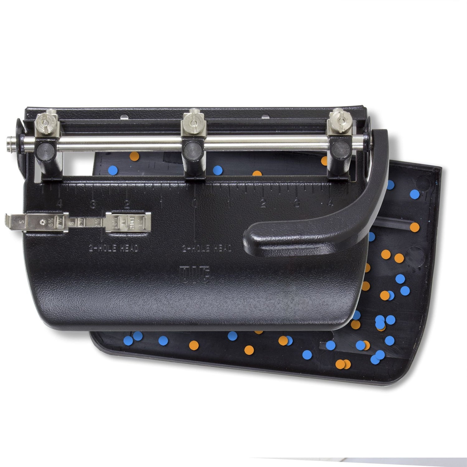 Adjustable 3-Hole Punch with Lever Handle