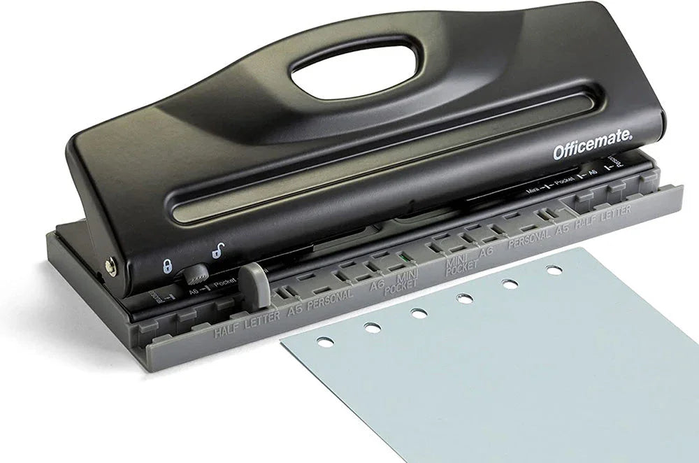 Officemate® Adjustable 6-Hole Punch for Planners & Binders