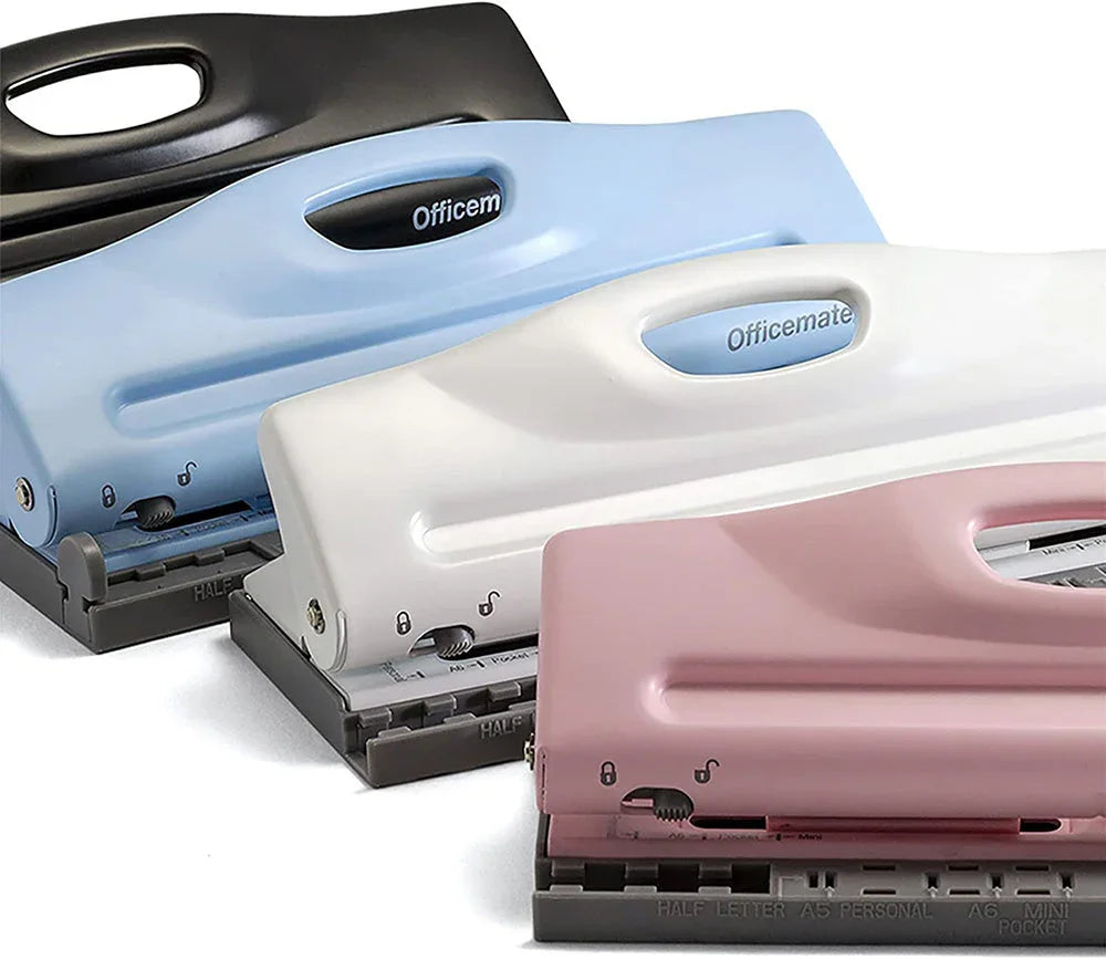 Adjustable 6-Hole Punch for Planners and Binders, Blue