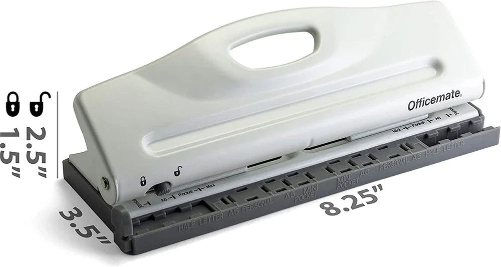 Officemate® Adjustable 6-Hole Punch for Planners & Binders