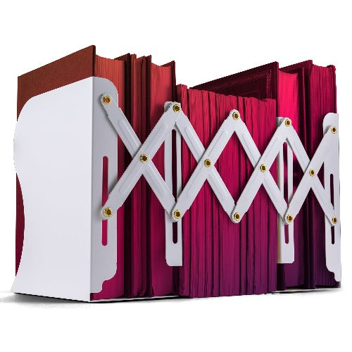 Adjustable Bookends - White