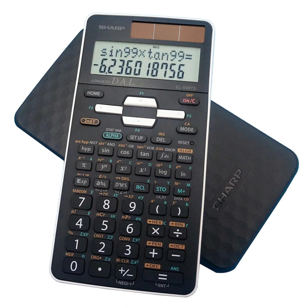 Advanced scientific calculator with large display and protective case