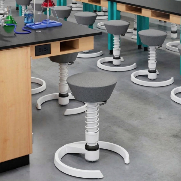 Aeris Swopper Ergonomic Office Stool with Glides - Black