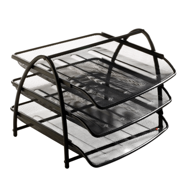 Alba 3 Drawer Mesh Metal Letter Tray Organizer