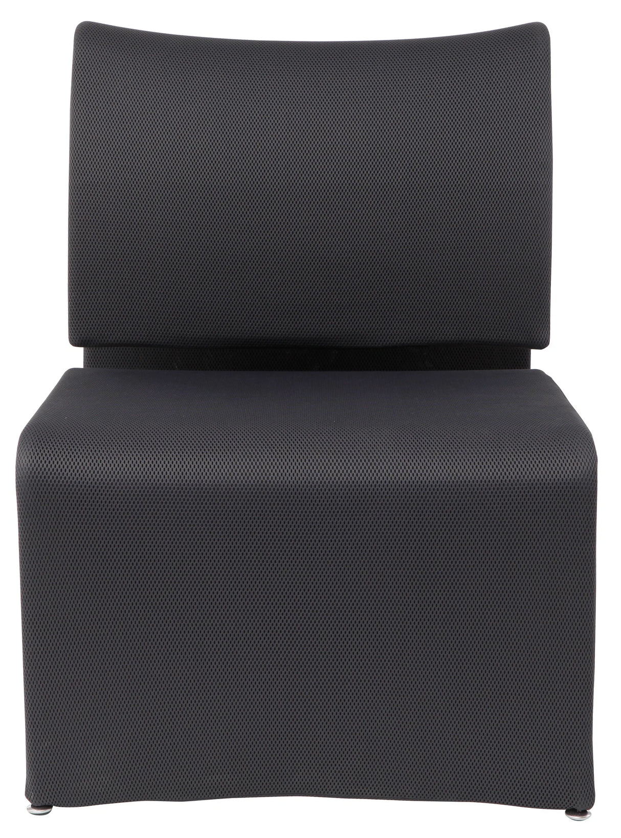 Modern black mesh reception chair with a single seat, ideal for office or waiting area seating