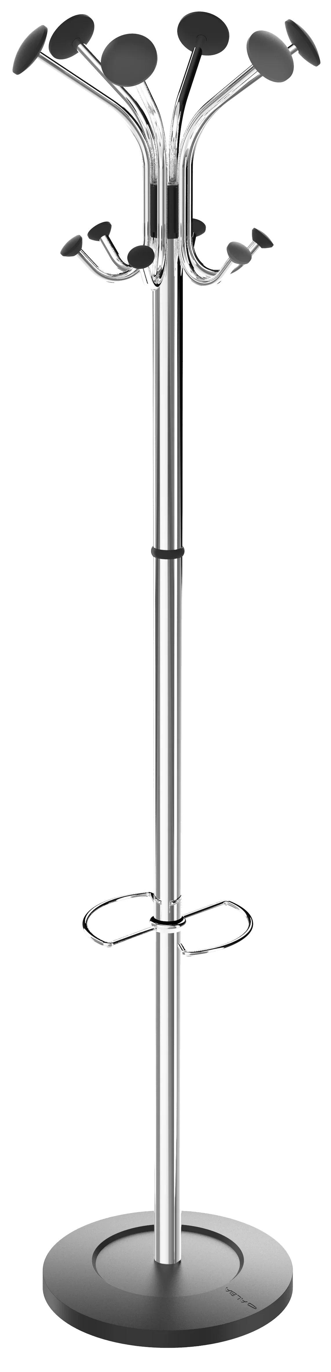 Alba Chrome Freestanding Coat Stand with 12 Pegs
