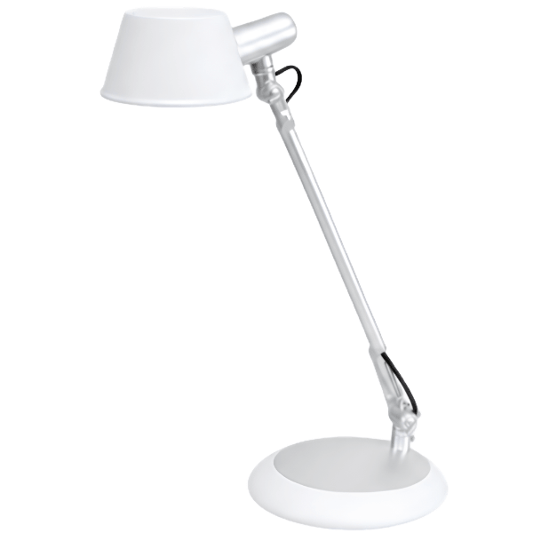 Alba White LED Desk Lamp – Adjustable Office Task Light with Articulated Arm