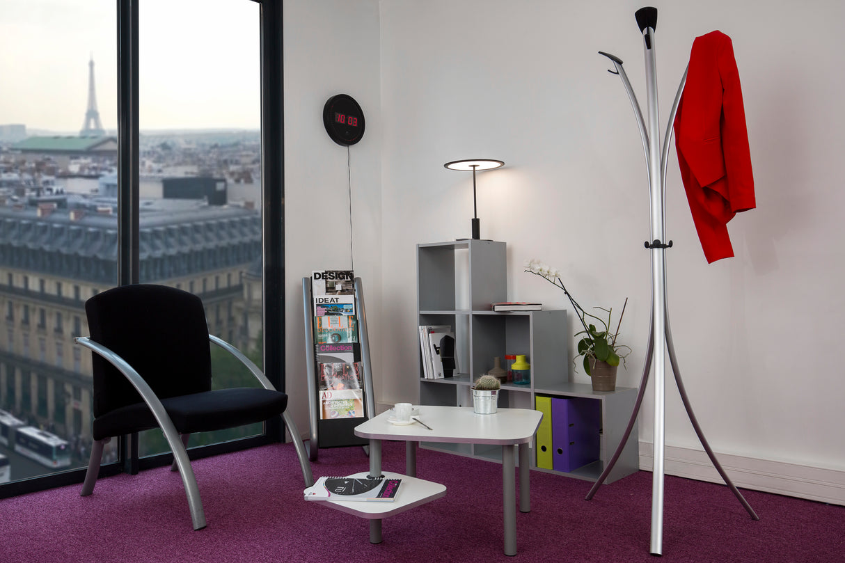 Alba Nova One-Seat Reception Chair – Black Upholstered Guest Chair with Steel Frame