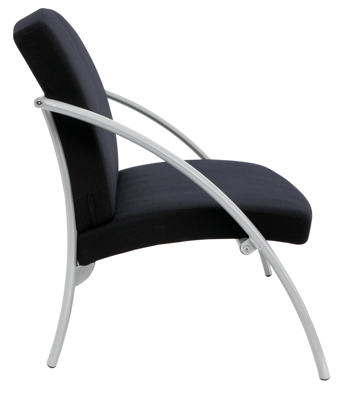 Alba Nova Two-Seat Reception Chair – Black Upholstered Guest Sofa with Steel Frame